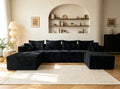 ULTIONE BIG U-Shaped Wide-wale Corduroy Modular Sectional Compression Sofa with Right Chaises