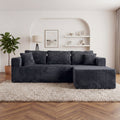ULTIONE Modular Wide-wale Corduroy Sectional Compression Sofa with Left Chaise Frameless Foam L-Shaped Couch for Living Room