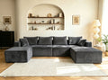 ULTIONE BIG U-Shaped Wide-wale Corduroy Modular Sectional Compression Sofa with Left Chaises
